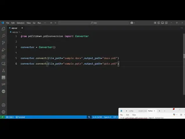 'Video thumbnail for How to Convert Word Document  (.DOCX) & Microsoft Powerpoint PPTX to PDF in Python Using pdfitdown'