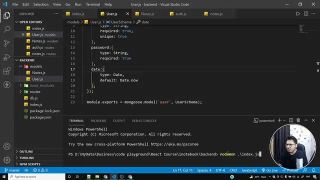 'Video thumbnail for Storing Data into the Database Using Mongoose Model _ Complete React Course in Hindi #45'