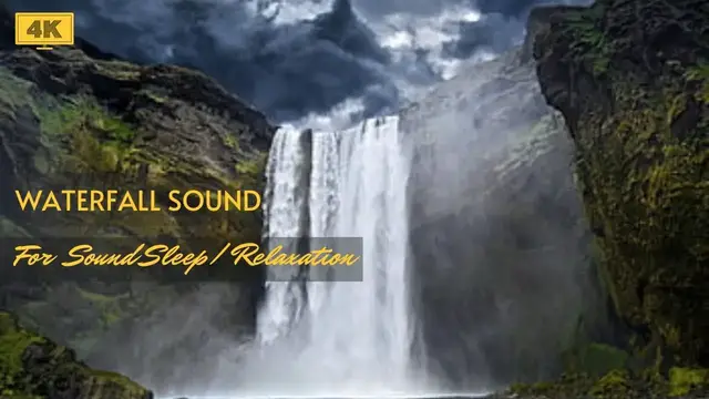 'Video thumbnail for Waterfall Sound for Relaxing, focus or Deep Sleep | Skógafoss in Iceland  4K'