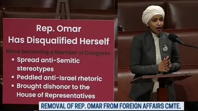 'Video thumbnail for Republicans argue for removing Ilhan Omar from House foreign affairs committee'