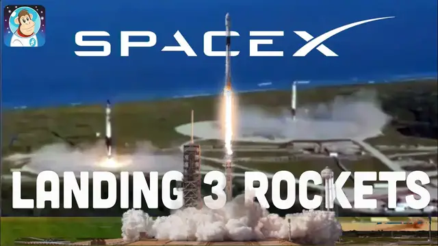 'Video thumbnail for Landing all THREE Boosters! 3 minute RECAP #spacex #falconheavy'