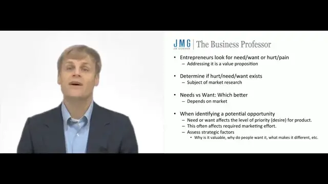 'Video thumbnail for Need vs Want in Entrepreneurship'