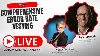 'Video thumbnail for Rick Gawenda and Nancy Beckley Discuss Medicare Comprehensive Error Rate Testing'