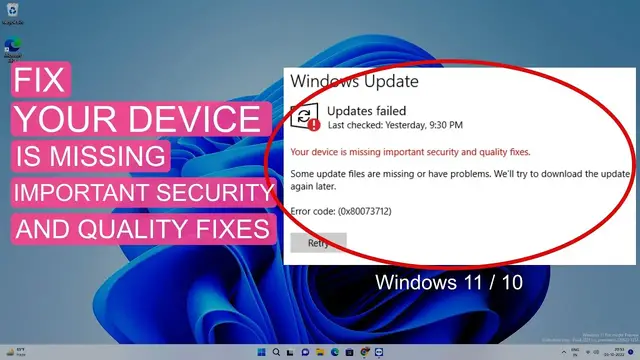 'Video thumbnail for Fix Your Device Is Missing Important Security And Quality Fixes on Windows 11/10'