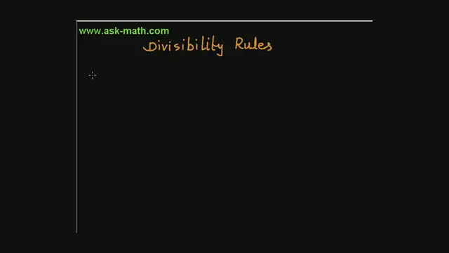 'Video thumbnail for Video on Divisibility Rules'