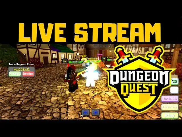 'Video thumbnail for 🔴 Dungeon Quest [ NEW MAP KING's CASTLE ] - ROBLOX LIVE✅ GIVEAWAYS & CARRY Nightmare Level'