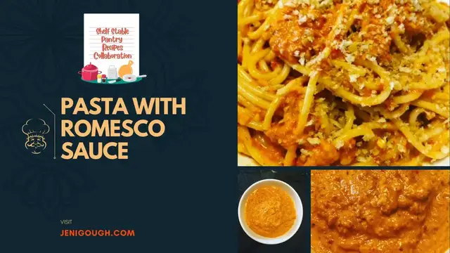 'Video thumbnail for Pasta with Romesco // Shelf Stable Pantry Recipe Collaboration // Jeni Gough'