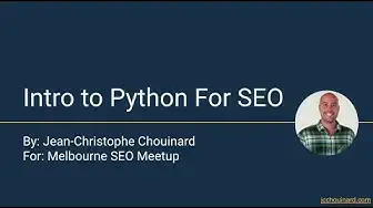 'Video thumbnail for Introduction to Python SEO (Melbourne SEO Meetup)'