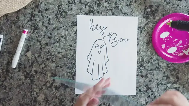 'Video thumbnail for DIY Halloween Framed Fine Line Decoration "hey boo"'