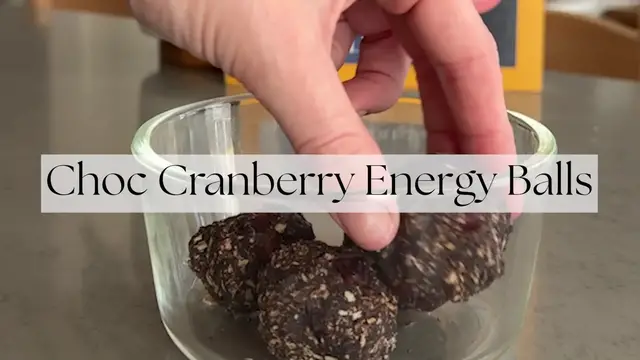 'Video thumbnail for Choc Cranberry Energy Balls'