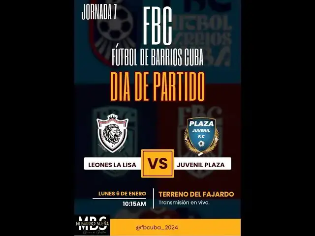 'Video thumbnail for Juvenil Plaza VS Leones de La Lisa (Partido 52) - #futboldebarrioscuba'