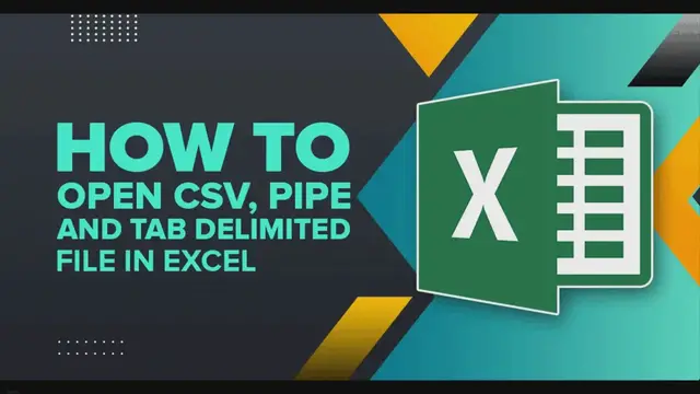 'Video thumbnail for How to Open CSV, PIPE and TAB Delimited File in Excel - Xlbasics'