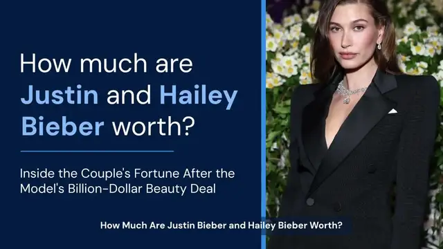 'Video thumbnail for How Much Are Justin Bieber and Hailey Bieber Worth? Inside the Couple's Fortune After the Model's Billion-Dollar Beauty Deal'