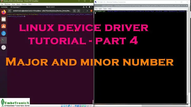 'Video thumbnail for Linux Device Drivers Part 4 - Major number and Minor Number in Linux Device Driver'