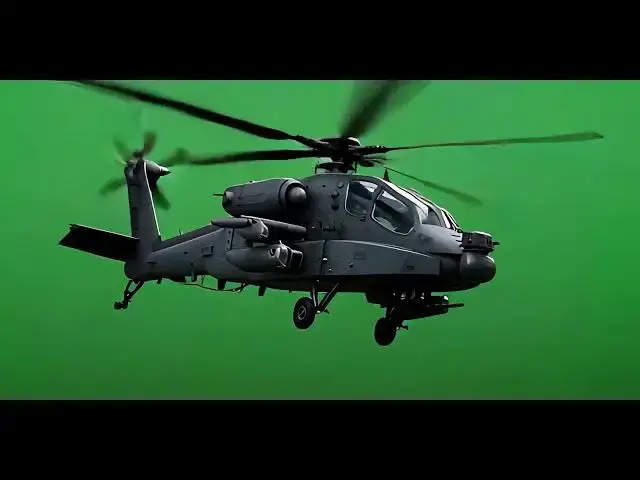 'Video thumbnail for Black Hawk Helicopter UH 60 Flying Over Green Screen'
