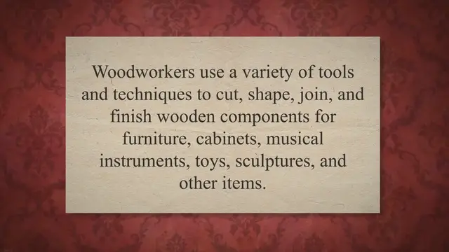 'Video thumbnail for What is a woodworker called?'