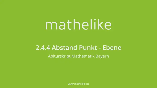 'Video thumbnail for 2.4.4 Abstand Punkt - Ebene'