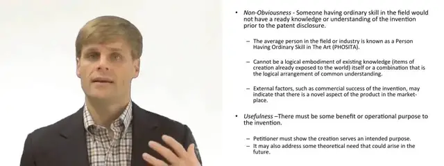 'Video thumbnail for Requirements of a Valid Patent'