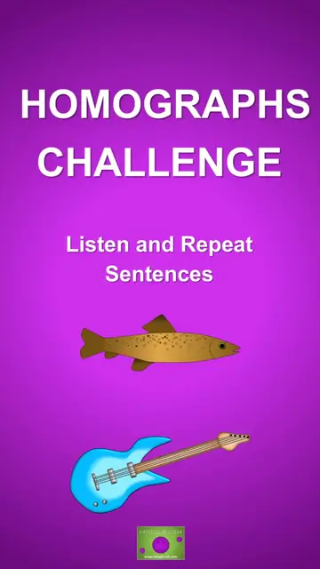 'Video thumbnail for Homographs challenge: Listen and Repeat Sentences #1'