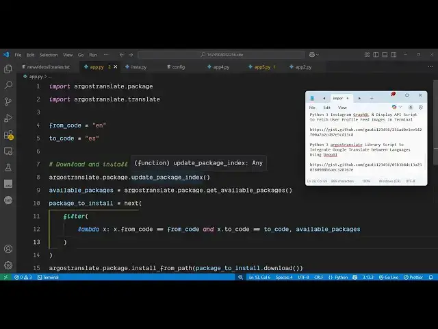 'Video thumbnail for Python 3 argostranslate Library Script to Integrate Google Translate between Languages Using DeepAI'