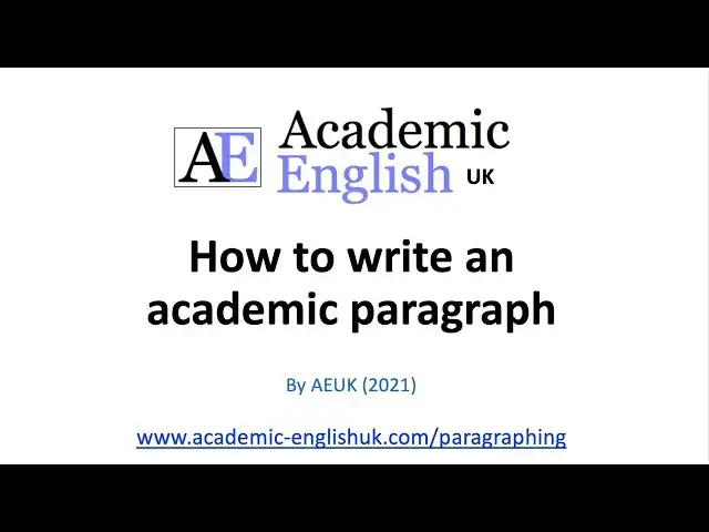 'Video thumbnail for How to write an academic paragraph'