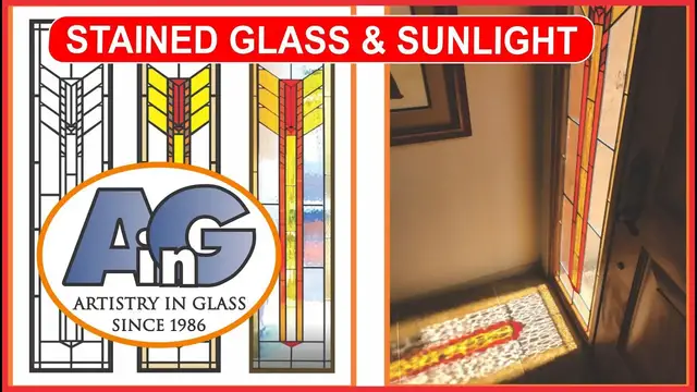 'Video thumbnail for Sensational sunlight in the summer solstice shines shimmering stained glass colors onto the tiles'