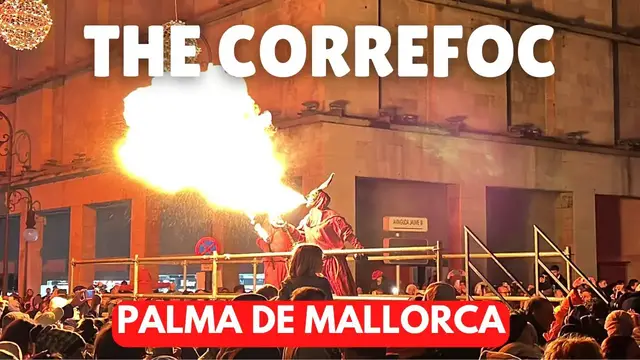 'Video thumbnail for Palma de Mallorca SET ALIGHT at the Correfoc Celebrations'