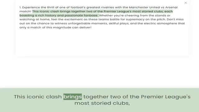 'Video thumbnail for match! This iconic clash brings together two of the Premier League's most storied clubs, each boasting a rich history and passionate fanbase. Whether you're cheering from the stands or watching at home, feel the excitement as these teams'