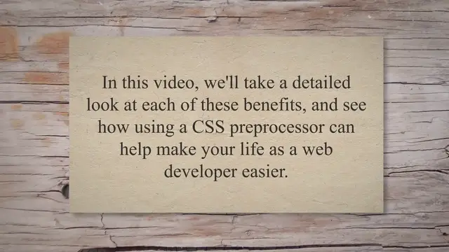 'Video thumbnail for The Benefits of Using CSS Preprocessors'