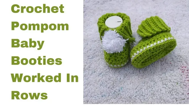 'Video thumbnail for How to Crochet Baby Pompom Booties'