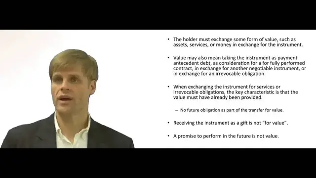 'Video thumbnail for Holder in Due Course - Receive Instrument for Value'