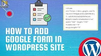 'Video thumbnail for How to add Google form in WordPress | Integrate Google form in website in Hindi'