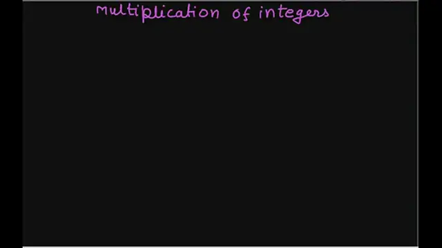 'Video thumbnail for Multiplication of Integers'
