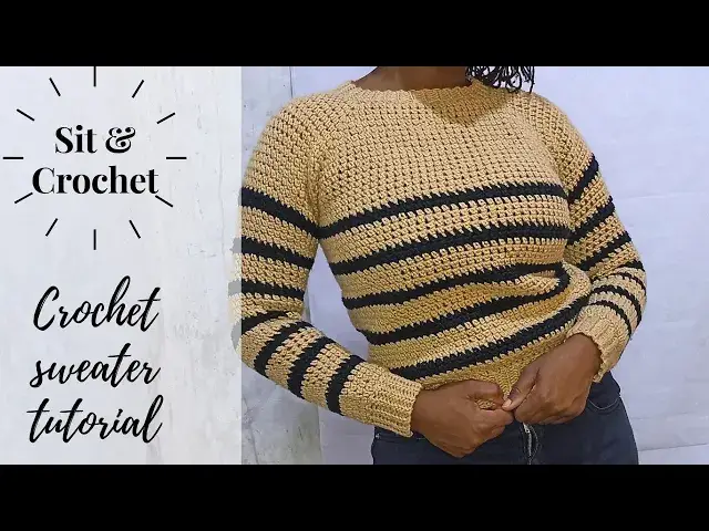 'Video thumbnail for crochet Raglan pullover tutorial #crochet #crocheting #yarn'