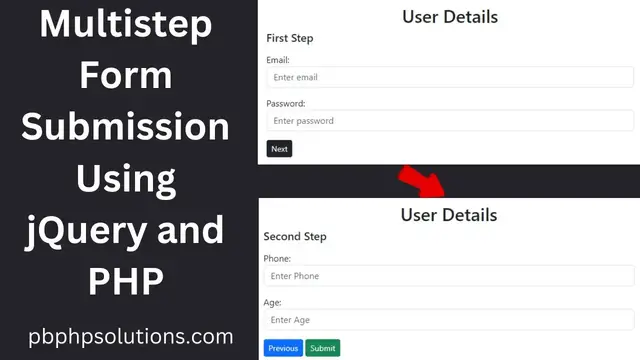 'Video thumbnail for Multistep form submission in PHP and jQuery'