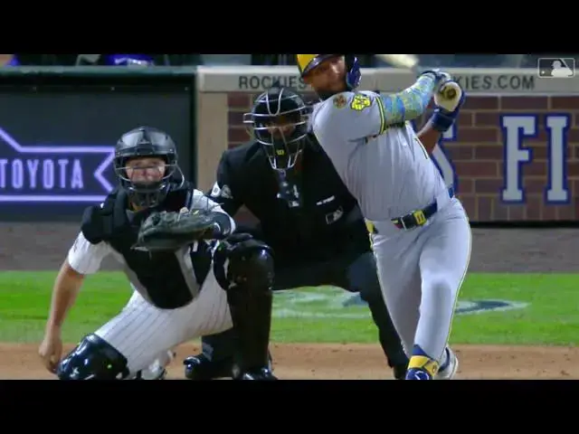 'Video thumbnail for Jackson Chourio DRILLS a Three-Run Home Run! | 4th HR of 2025 | Milwaukee Brewers | 04/09/2025'