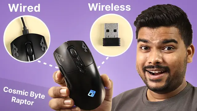 'Video thumbnail for Wired & Wireless Dual Mode Mouse Under ₹1000 | Cosmic Byte Raptor Review'