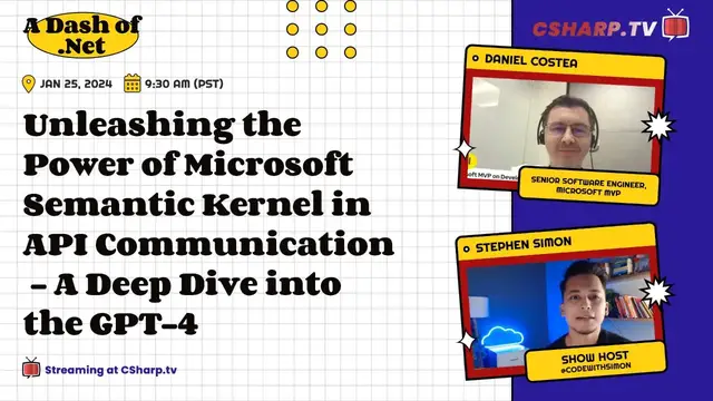'Video thumbnail for Unleashing the Power of Microsoft Semantic Kernel in API Communication - A Deep Dive into the GPT-4'