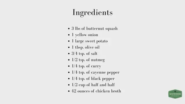'Video thumbnail for Smoked Butternut Squash Soup'