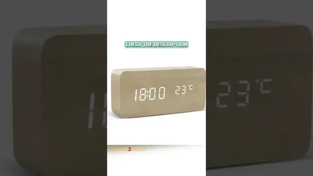 'Video thumbnail for Digital Alarm Clock LED Wooden Watch with Wireless Charging #Shorts @Clips2Click'
