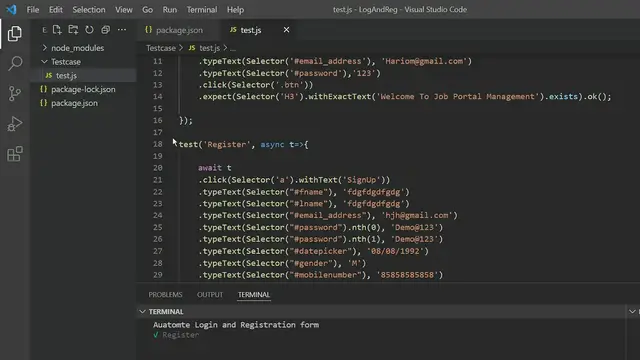 'Video thumbnail for Automate LoginAndRegistration in testcafe'