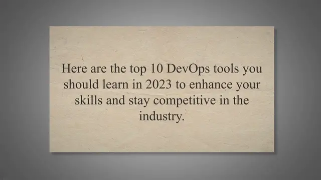 'Video thumbnail for 10 DevOps tools you should learn in 2023'