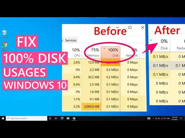 'Video thumbnail for Fix "100% Disk Usage" In Windows 10, Bring Disk Usage under 10%'