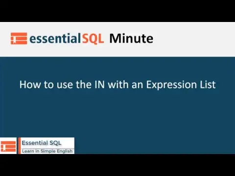 'Video thumbnail for How to use the IN with an Expression List | Essential SQL'