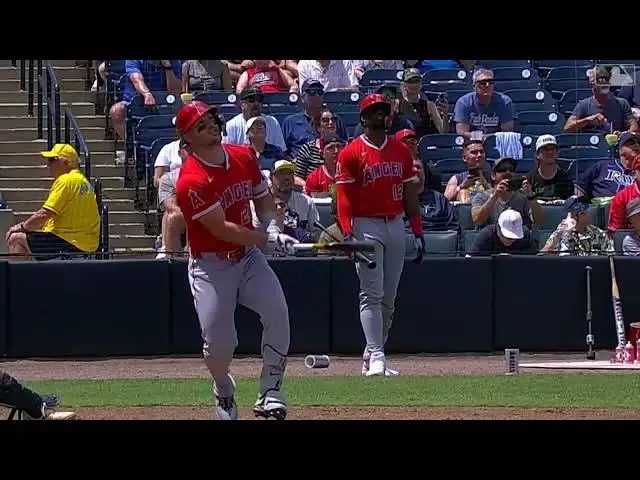 'Video thumbnail for Mike Trout SLUGS a Two-Run Home Run! | 4th HR of 2025 | Los Angeles Angels | 04/10/2025'
