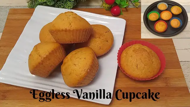 'Video thumbnail for Eggless Vanilla CupCake || Vanilla cupcakes recipe || Eggless Muffins recipe'