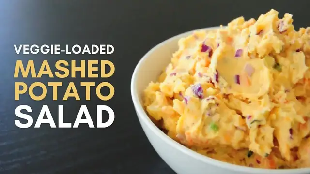 'Video thumbnail for Veggie-Loaded Mashed Potato Salad'