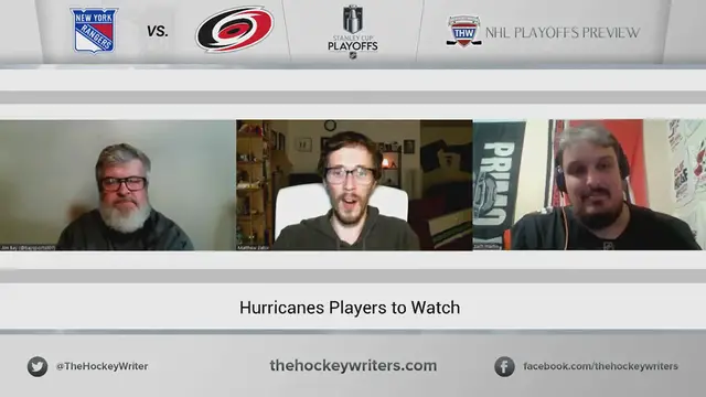 'Video thumbnail for Rangers vs. Hurricanes 2024 NHL Playoff Preview - Hurricanes Players to Watch'