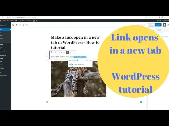 'Video thumbnail for Make a link open in a new tab - How-to guide using the new WordPress editor'