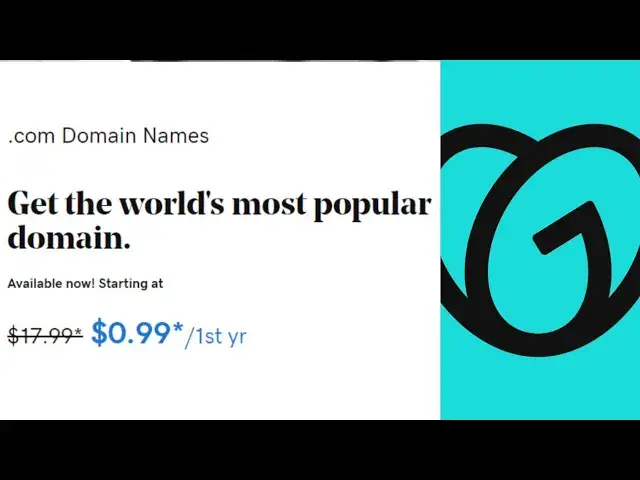 'Video thumbnail for Get .COM Domain at $1=Rs.76 from GoDaddy | PROWEBTIPS'